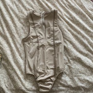 Pleather cream bodysuit
